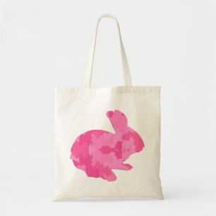 Bolsa Tote Camuflagem Rosa Silhuflagem Páscoa Coelho Tote Bag