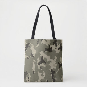 Bolsa Tote Camuflagem Verde Suave Vestuário Utilitário Diário