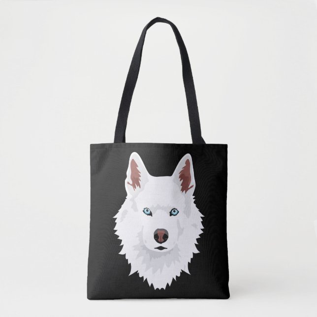 Bolsa Tote Cana-De-Neve Branca Siberiana - Cão-De-Neve Branco (Frente)