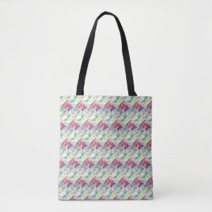 Bolsa Tote Cana rosa na pintura aquosa do mar