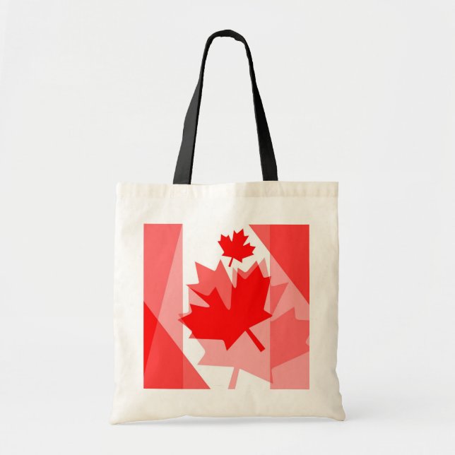Bolsa Tote Canadiano vermelho Maple Leaf Layout Estilo CANADÁ (Frente)