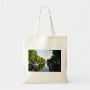 Bolsa Tote Canal de Amsterdã com Barcos e Ponte