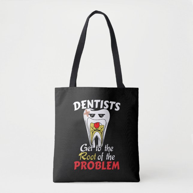 Bolsa Tote Canal de Raiz Dentista - Canhão de Cavidade Dente (Frente)