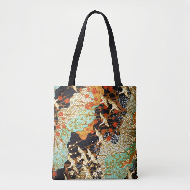 BOLSA TOTE CANAS DE VOO COM FLORES DE PRIMAVERA (Frente)