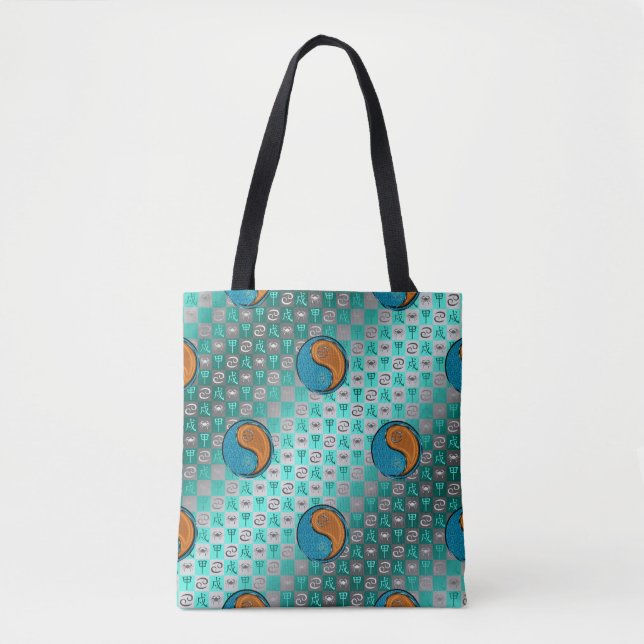 Bolsa Tote Câncer & Cão de Madeira (Frente)