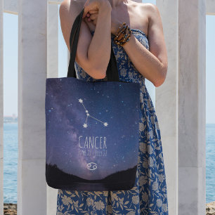 Bolsa Tote Cancer   Constelação Zodiac Personalizada
