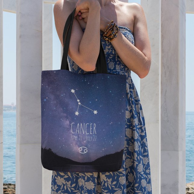 Bolsa Tote Cancer | Constelação Zodiac Personalizada (Criador carregado)