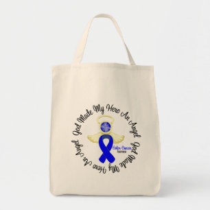 Bolsa Tote Câncer de Cólon Deus Fez do Meu Herói um Anjo