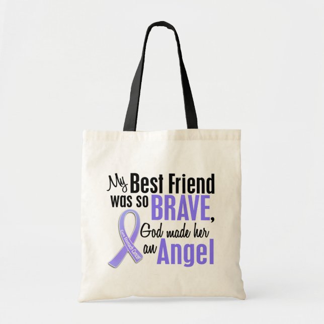 Bolsa Tote Cancer de estômago (fêmea) do melhor amigo do anjo (Frente)