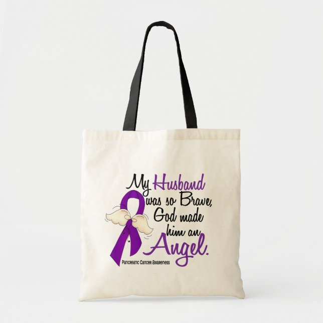 Bolsa Tote Câncer de pâncreas do marido do anjo 2 (Frente)