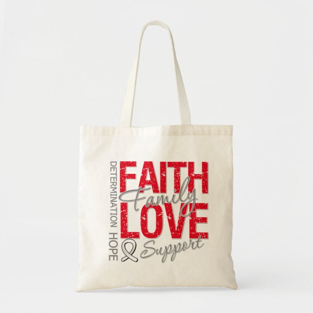 Bolsa Tote Cancer pulmonar de colagem do slogan Inspirador de (Frente)