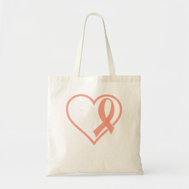 Bolsa Tote Cancer Uterino de Pêssego do Endométrio (Frente)