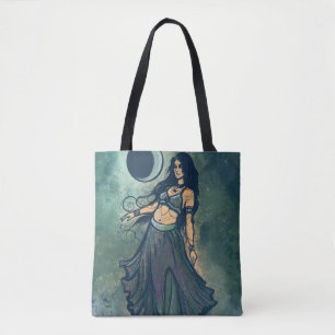 Bolsa Tote Cancer Zodiac MoonChild Goddese Belly Dancer