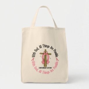 Bolsa Tote Cancro da mama COM CRUZ 1 do DEUS