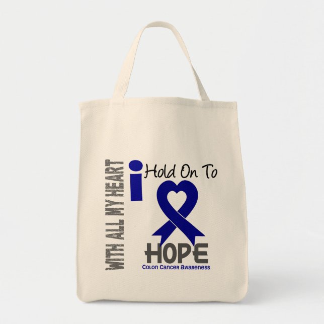 Bolsa Tote Cancro do cólon que eu me aferro para esperar (Frente)