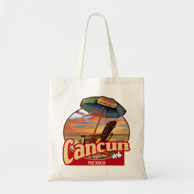 Bolsa Tote Cancun Mexico Beach Scene Design (Frente)