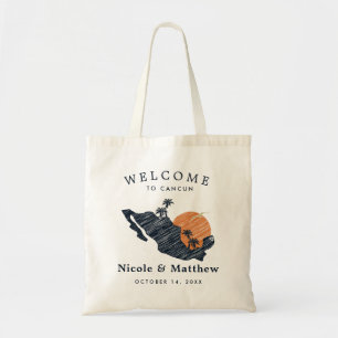 Bolsa Tote Cancún México Mapa Minimalista Boas-vindas