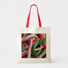 Bolsa Tote Candy Canas Natal Feriado Branco Verde e Vermelho