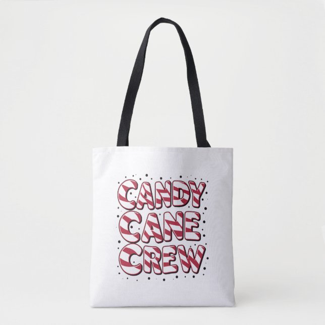 Bolsa Tote Candy Cane Crew Voou Natal Natal Pajama (Frente)
