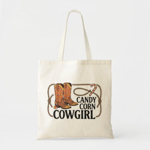Bolsa Tote Candy Corn Cowgirl Ocidental Halloween