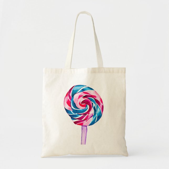 Bolsa Tote Candy lollipop aquarela doce arte (Frente)