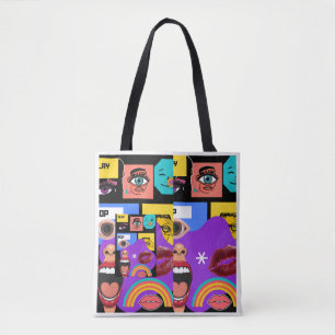 Bolsa Tote Caneca Bold Pop Art Estilo de quadrinhos retrô