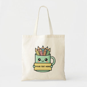 Bolsa Tote Caneca de Café Com Lápis Sinal em Branco Gráfico P