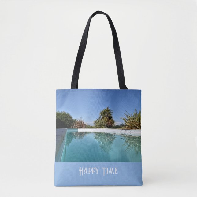 Bolsa Tote Caneca de Café com Tons Azuis (Frente)