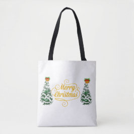 Bolsa Tote Caneca personalizada com árvore de Natal em aquare