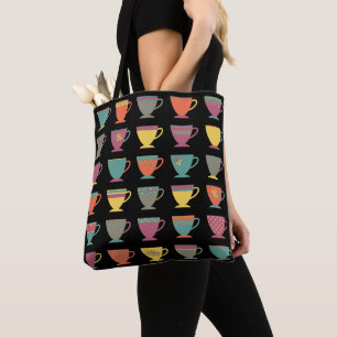 Bolsa Tote Canecas de café coloridas, xícaras de chá tradi