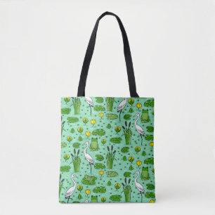 Bolsa Tote Canes, ervas, lírios: enxame de safra.