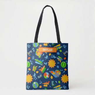 Bolsa Tote Canhões de água balões de água padrão de crianças 