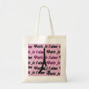 Bolsa Tote Caniche francesa bonito e torre Eiffel de Paris