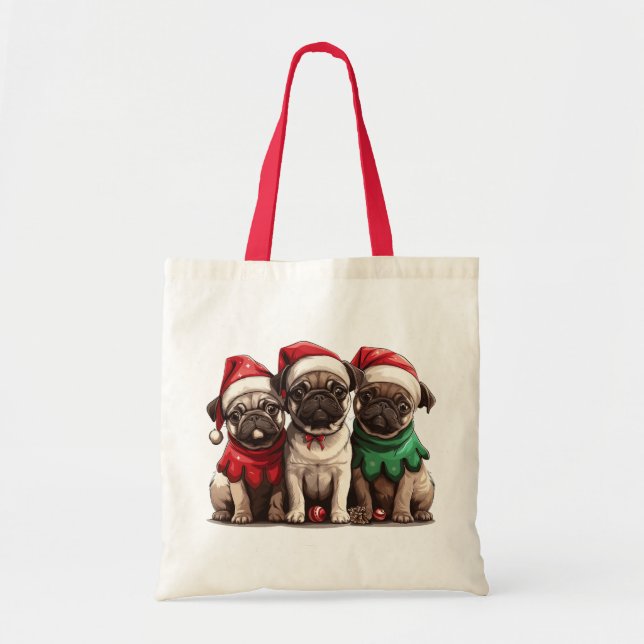 Bolsa Tote Caninos de Natal (Frente)