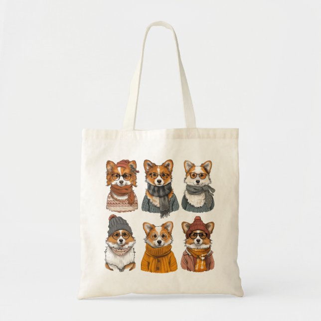 Bolsa Tote Caninos Motivos de Welsh Corgi (Frente)