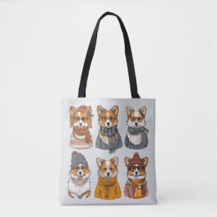 Bolsa Tote Caninos Motivos de Welsh Corgi