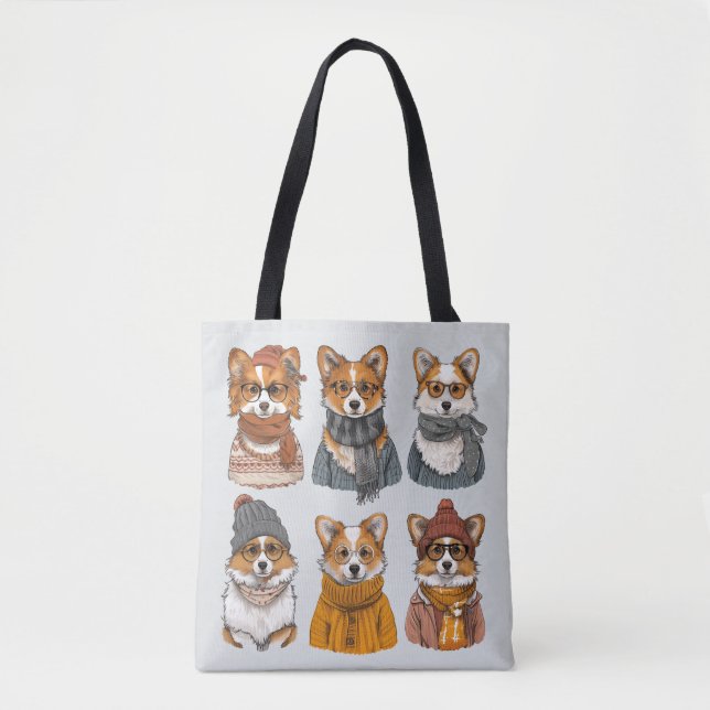 Bolsa Tote Caninos Motivos de Welsh Corgi (Frente)
