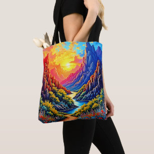 Bolsa Tote Cânion do Rio do Pôr do Sol Arte