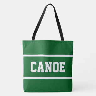 Bolsa Tote CANOA Texto Branco Atlética Listras em Verde Acamp