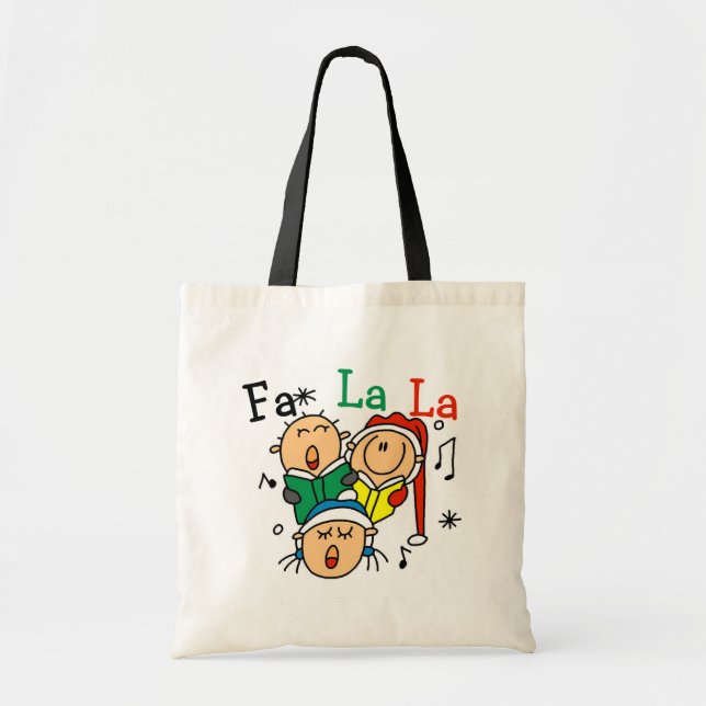 Bolsa Tote Cantando Camisetas de Natal e presentes (Frente)