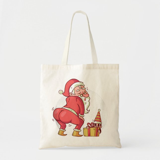 Bolsa Tote Cantor de Natal santa claus elf pijamas (Frente)
