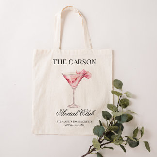 Bolsa Tote Canvas de coquetel cor-de-rosa do Clube Social