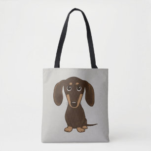 Bolsa Tote Cão bonito do Wiener dos desenhos animados do