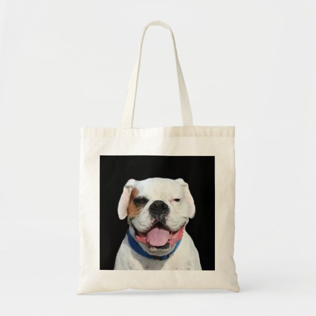 Bolsa Tote Cão branco do pugilista (Frente)