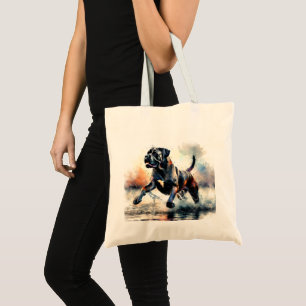 Bolsa Tote Cão Cane Corso em aquarela