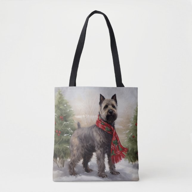 Bolsa Tote Cão Chesapeake no Natal da Neve (Frente)