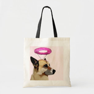 Bolsa Tote Cão com Halo Rosa