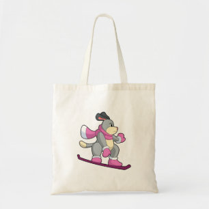Bolsa Tote Cão como Snowboarder com Sonowboard