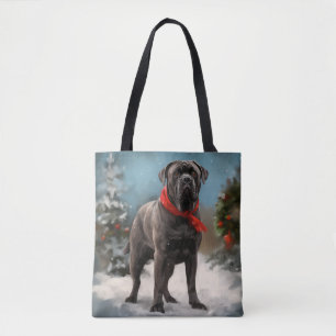 Bolsa Tote Cão Corso na Neve Natal
