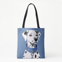 Cão Dalmata Usando uma Coleira Azul